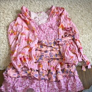 For Love And Lemons Pink and Purple Mini Dress